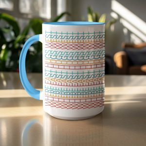 Colorful Geometric Stripes Abstract Pattern Style Mugs