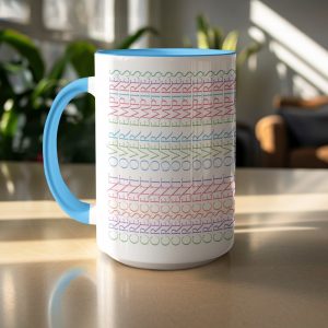 Crescent Over Empires Abstract Art Pattern Colorful Mugs