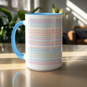 TEA COUNT EXCEEDED DAILY Text Pattern Colorful Mugs