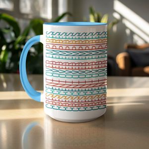 Geometric Stripes Bold Colors Modern Pattern Design Mugs