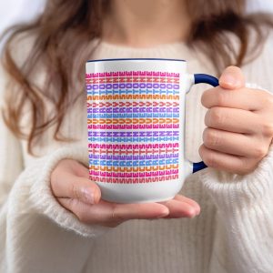 Letters and Symbols Patterned Colorful Abstract Mugs