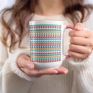 Retro Letter Pattern Colorful Lettering Text Style Mugs