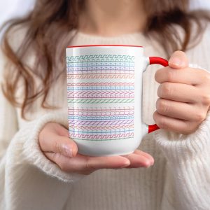 Abstract Geometric Pattern Colorful Lines Artistic Mugs
