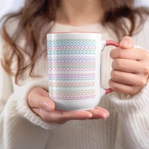 Grand Bazaar Themed Repeating Colorful Text Pattern Mugs