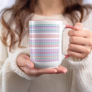 Colorful Repeating Geometric Art Pattern Design Mugs