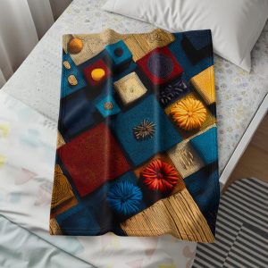 Artistic Patchwork Colors Squares Design Interior Blankets
