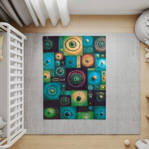 Abstract Circles Squares Decorative Pattern Style Blankets