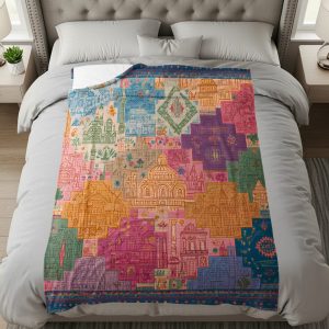 Abstract Architecture Inspired City Design Decorative Blankets