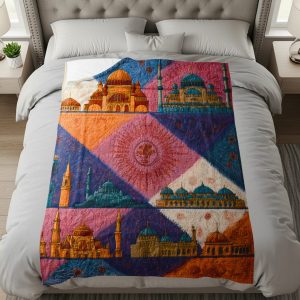 Colorful Architecture Ottoman Inspired Artistic Design Blankets