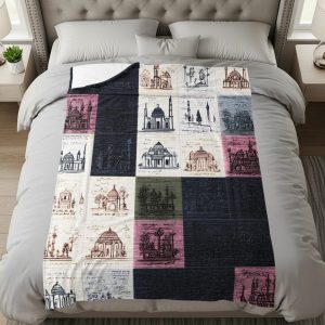 Architectural Sketches Patterned Decorative Soft Blankets