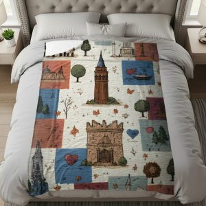 Architecture and Nature Artistic Pattern Home Decor Blankets