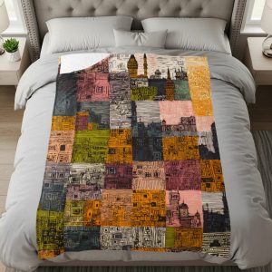Eclectic Istanbul Architecture Themed Home Decor Blankets