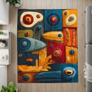 Colorful Abstract Composition Pattern Home Décor Blankets