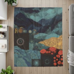 Abstract Landscape Modern Art Style Illustration Blankets
