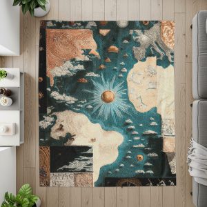 Abstract Geographical Map Pattern Design Home Blankets