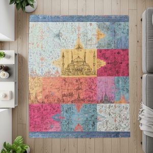 Detailed Cityscape Inspired Design Decorative Home Blankets
