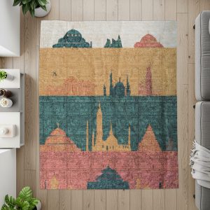 Architectural Wonders in Striped Colorful Pattern Blankets