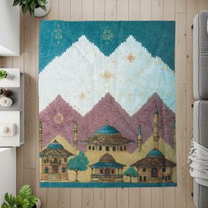 Ottoman Inspired Abstract Mosques and Patterns Art Blankets