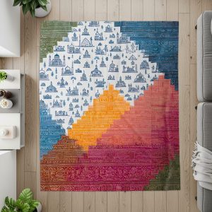 Monuments Pattern Illustration Textured Artistic Inspired Blankets