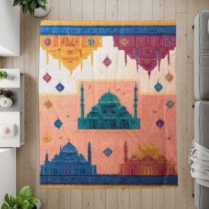 Decorative Mosque Structures Design Pattern Art Blankets