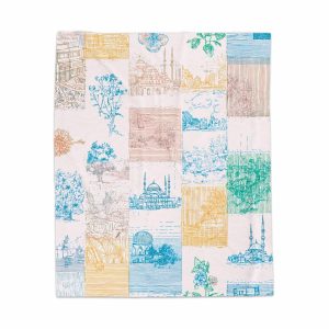 Colorful Patchwork of Landmarks Nature Scenic Design Blankets
