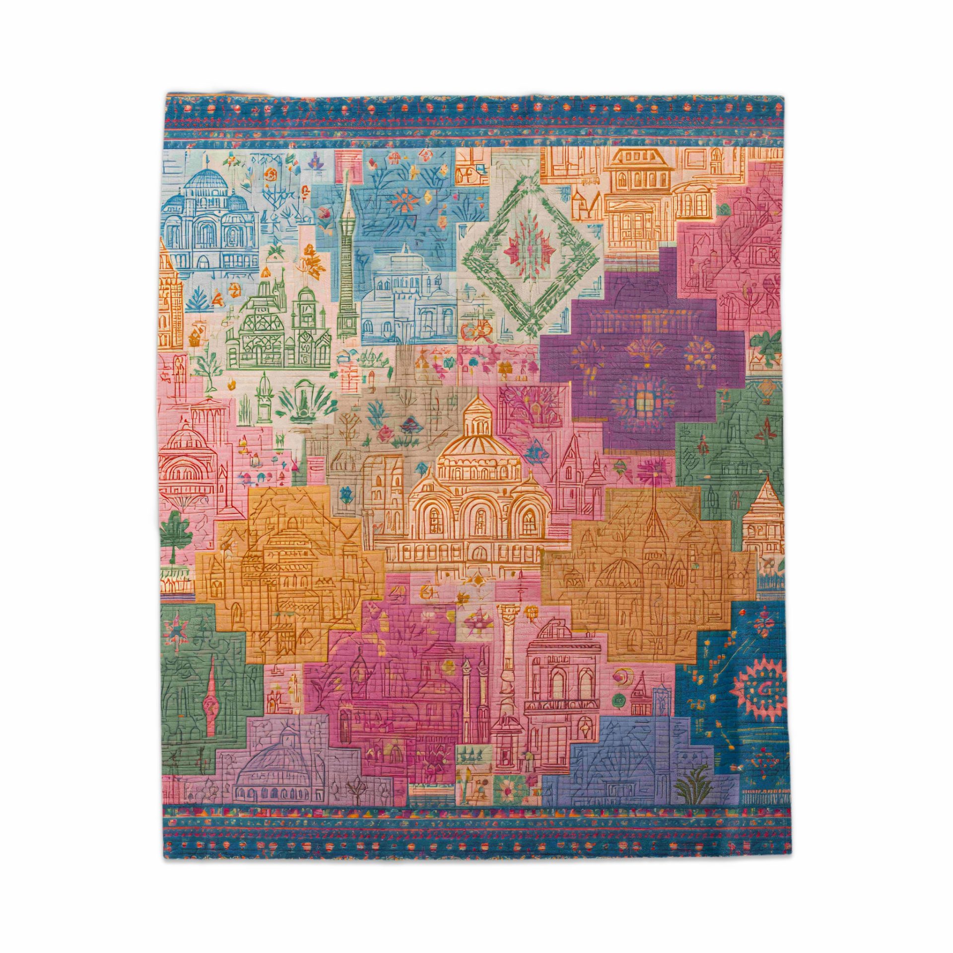 Abstract Architecture Inspired City Design Decorative Blankets - Image 3