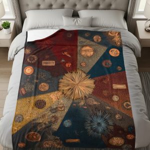 Abstract Radial Pattern Artwork Design Decorative Blankets