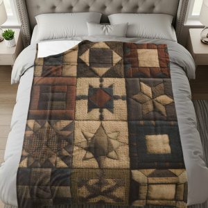 Vintage Quilt Squares Traditional Style Pattern Blankets