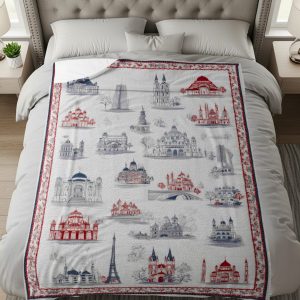 Buildings Art Design Decorative Home Goods Interior Blankets