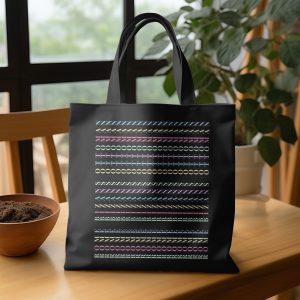 Abstract Letters Artistic Pattern Colorful Print Tote Bags