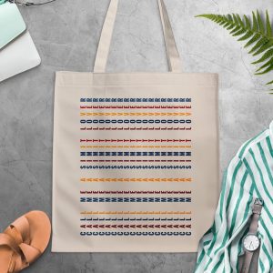 Colorful Text Renders Abstract Design Trendy Pattern Tote Bags