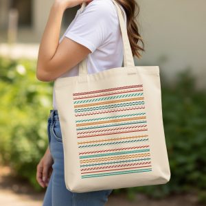 Repeating Alphabet Patterns in Multiple Colors Tote Bags